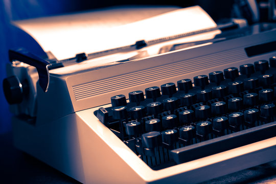 Old typewriter with latin alphabet