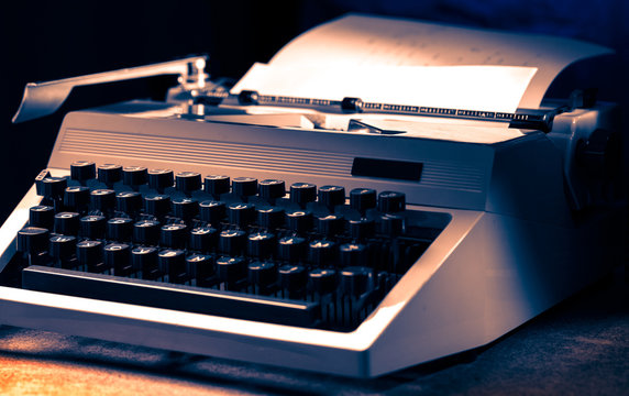 Old typewriter with latin alphabet