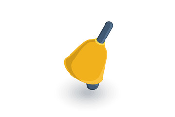 Bell ringer isometric flat icon. 3d vector colorful illustration. Pictogram isolated on white background