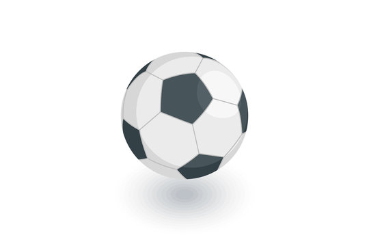 soccer ball isometric flat icon. 3d vector colorful illustration. Pictogram isolated on white background