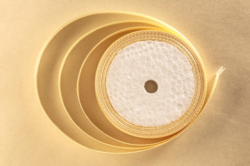 Cream ribbon in roll