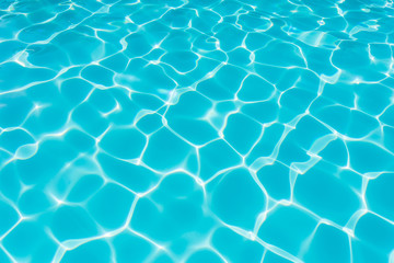 Blue water surface and ripple wave in pool