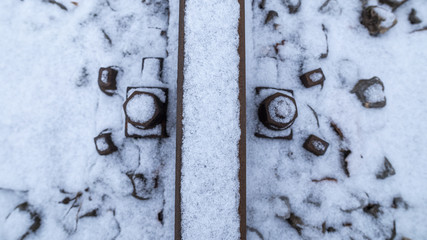 Winterimpression an Bahngleisen im Ruhrpott