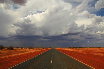 Endless Australian highway across the outback