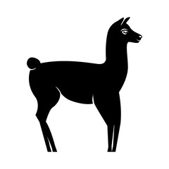 Lama silhouette logo isolated on white background