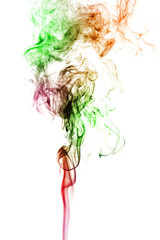colored smoke isolated on white background