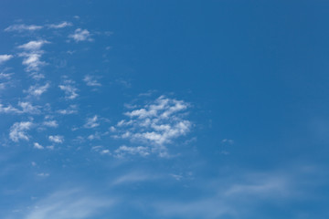 White clouds on a blue sky. Selective focus