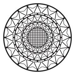 Fototapeta premium Circular pattern, geometric ornament, vector design 