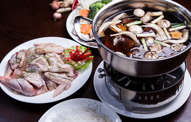 Special hot pot of chicken in china