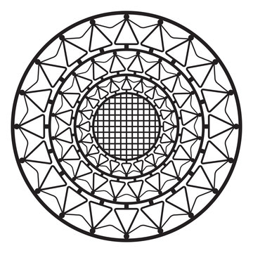 Circular pattern, geometric ornament, vector design 