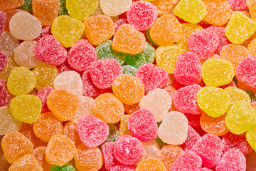 Multi-colored candy close-up background