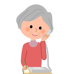 シニア女性　電話