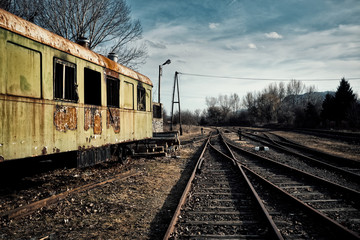 Fototapeta na wymiar Abandoned train