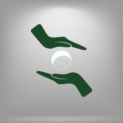 Soap bubble and hands vector icon