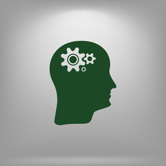 Brain Gears vector icon