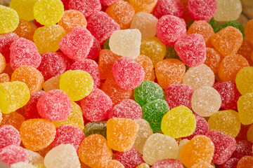 Sweet Candied Fruit gummy closeup