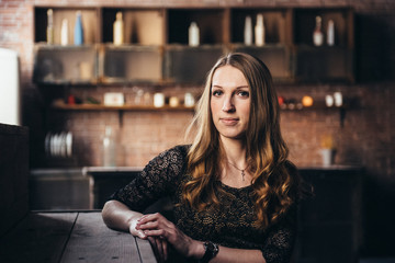 Studio photo session of the girl in a lyrical mood