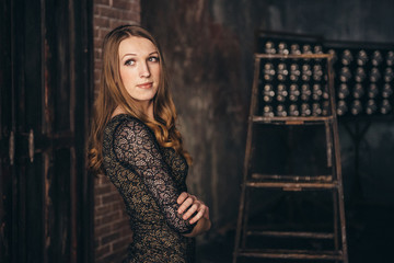 Studio photo session of the girl in a lyrical mood