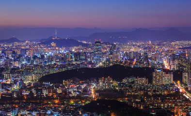 Fototapeta na wymiar Seoul City, South Korea.