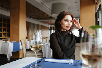 Woman in restaurant