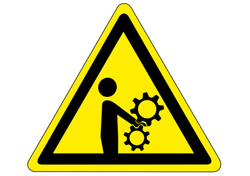 Schild Gefahr durch Zahnr&auml;der