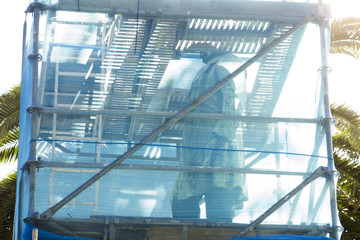 monument sculpure restoration in public city park