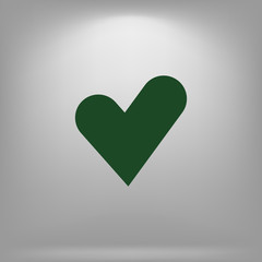 The heart and cardiogram icon