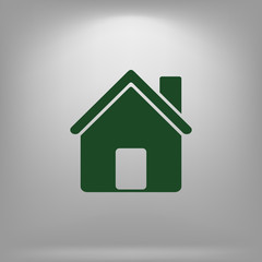 Flat paper cut style icon of house