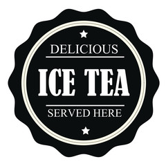 Delicious Ice Tea Served Here Stamp.Sign.Seal.Logo