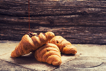 croissant in chocolate glaze