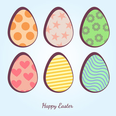 Vector cartoon Easter Eggs