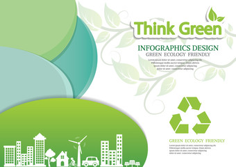 Ecology connection  concept background . Vector infographic illustration