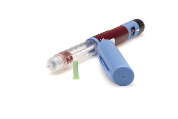 insulin injections isolated on white background