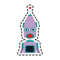 lilac robot technology icon image vector illustration design 