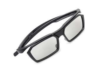 3D cinema glasses isolated on white background