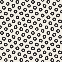 Stylish Doodle Scattered Shapes. Vector Seamless Black And White Freehand Pattern