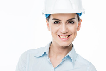 Female architect in hard hat