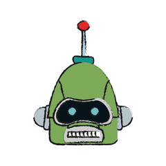 green robot technology icon image vector illustration design 