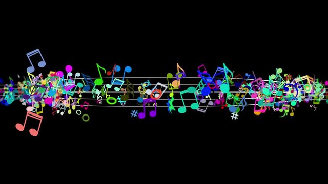 Abstract Background with Colorful Music notes