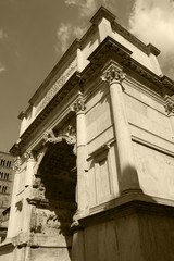 Rome,Italy,sepia,Arco di Tito.