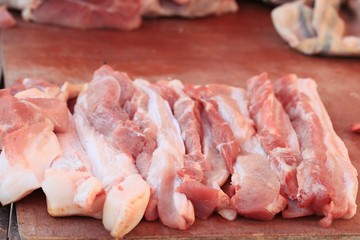 The pork at market