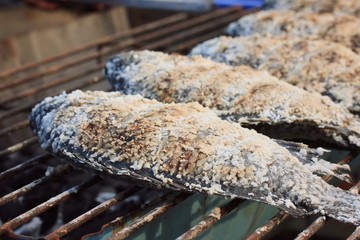 grilled fish at market