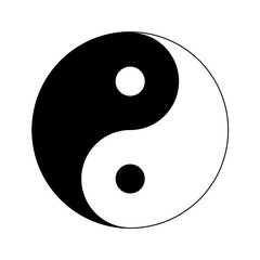 Background of black and white of Yin Yang symbol