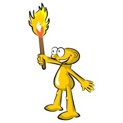 Man with torch in a hand