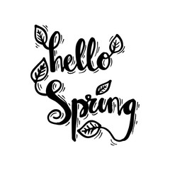Hello spring hand lettering.