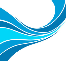 Water Wave Logo abstract design. Cosmetics Surf Sport Logotype c