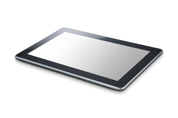 Black tablet with gray screen
