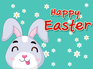 Obraz na płótnie Canvas Happy Easter bunny rabbit with background