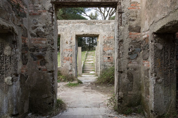 Fototapeta na wymiar The abandoned ruin
