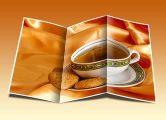 brochure of a  ginger and orange tea